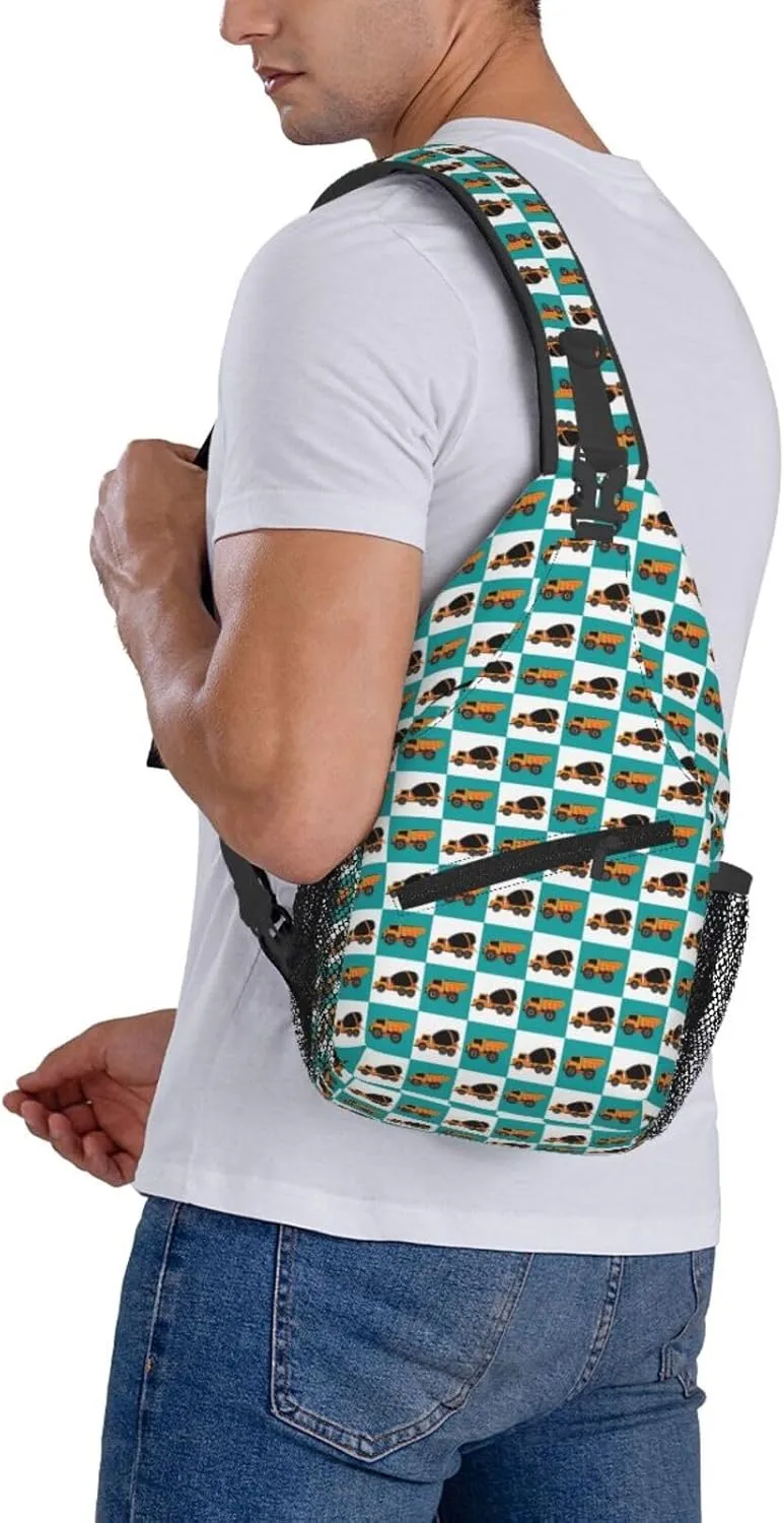 Topical Flowers Palm Leaves Crossbody Bag Adjustable Sling Bag Casual Chest Bags Travel Shoulder Backpack
