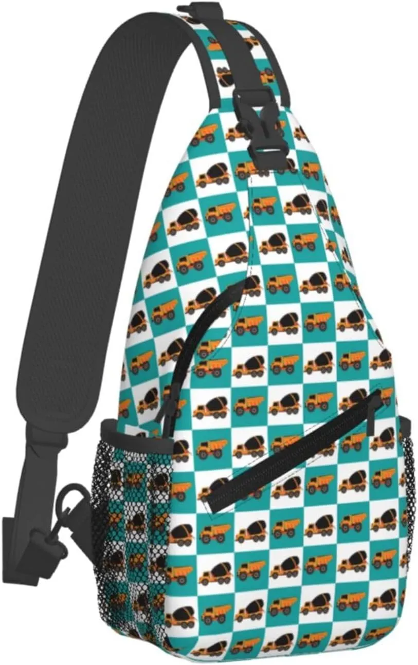 Topical Flowers Palm Leaves Crossbody Bag Adjustable Sling Bag Casual Chest Bags Travel Shoulder Backpack