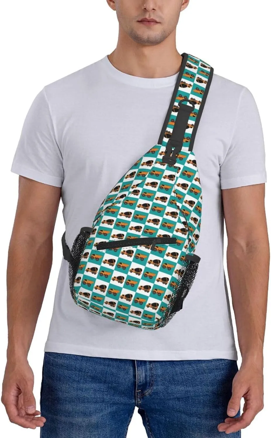 Topical Flowers Palm Leaves Crossbody Bag Adjustable Sling Bag Casual Chest Bags Travel Shoulder Backpack