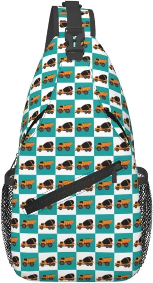 Topical Flowers Palm Leaves Crossbody Bag Adjustable Sling Bag Casual Chest Bags Travel Shoulder Backpack