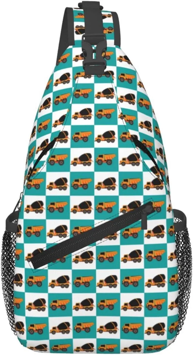 Topical Flowers Palm Leaves Crossbody Bag Adjustable Sling Bag Casual Chest Bags Travel Shoulder Backpack