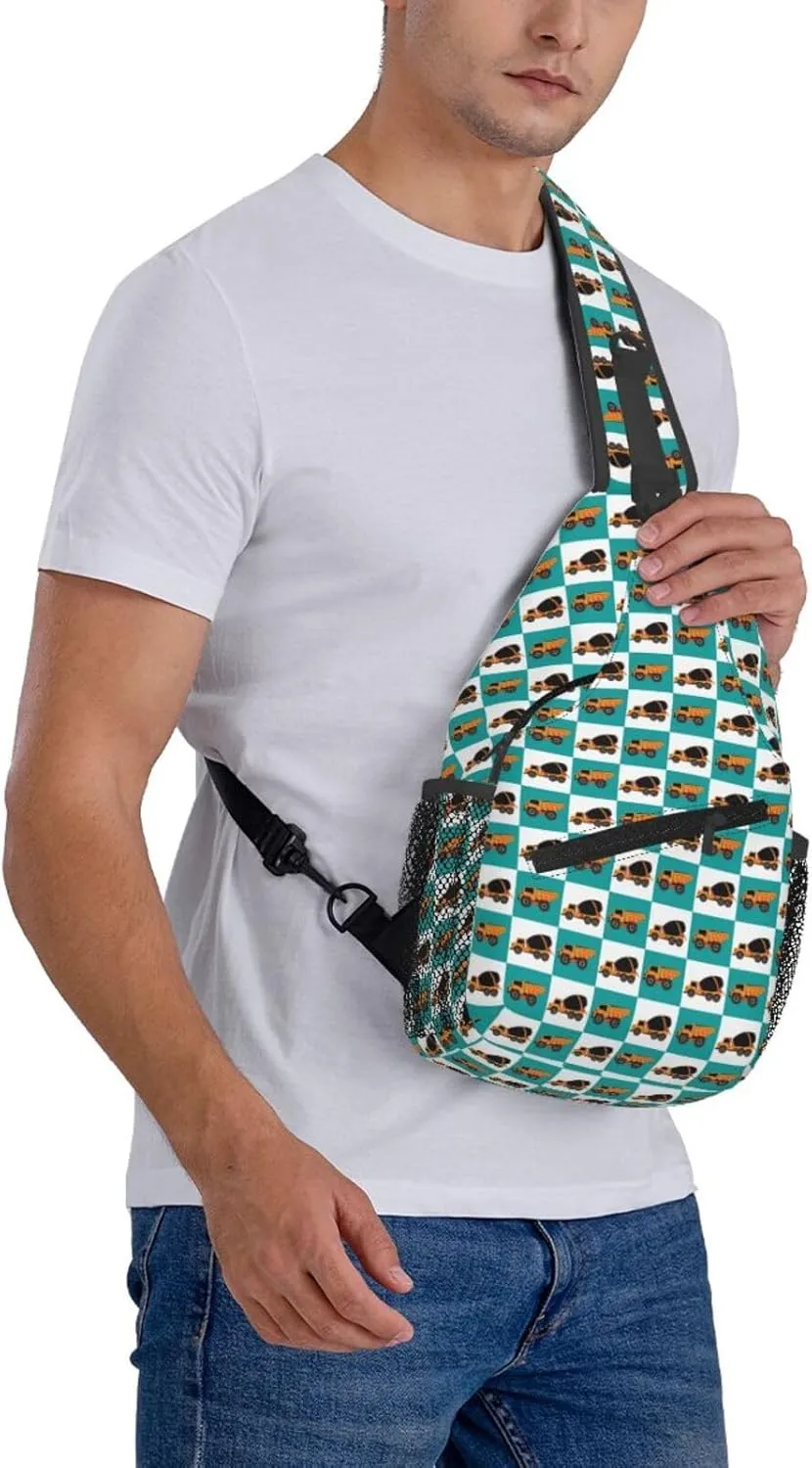 Topical Flowers Palm Leaves Crossbody Bag Adjustable Sling Bag Casual Chest Bags Travel Shoulder Backpack