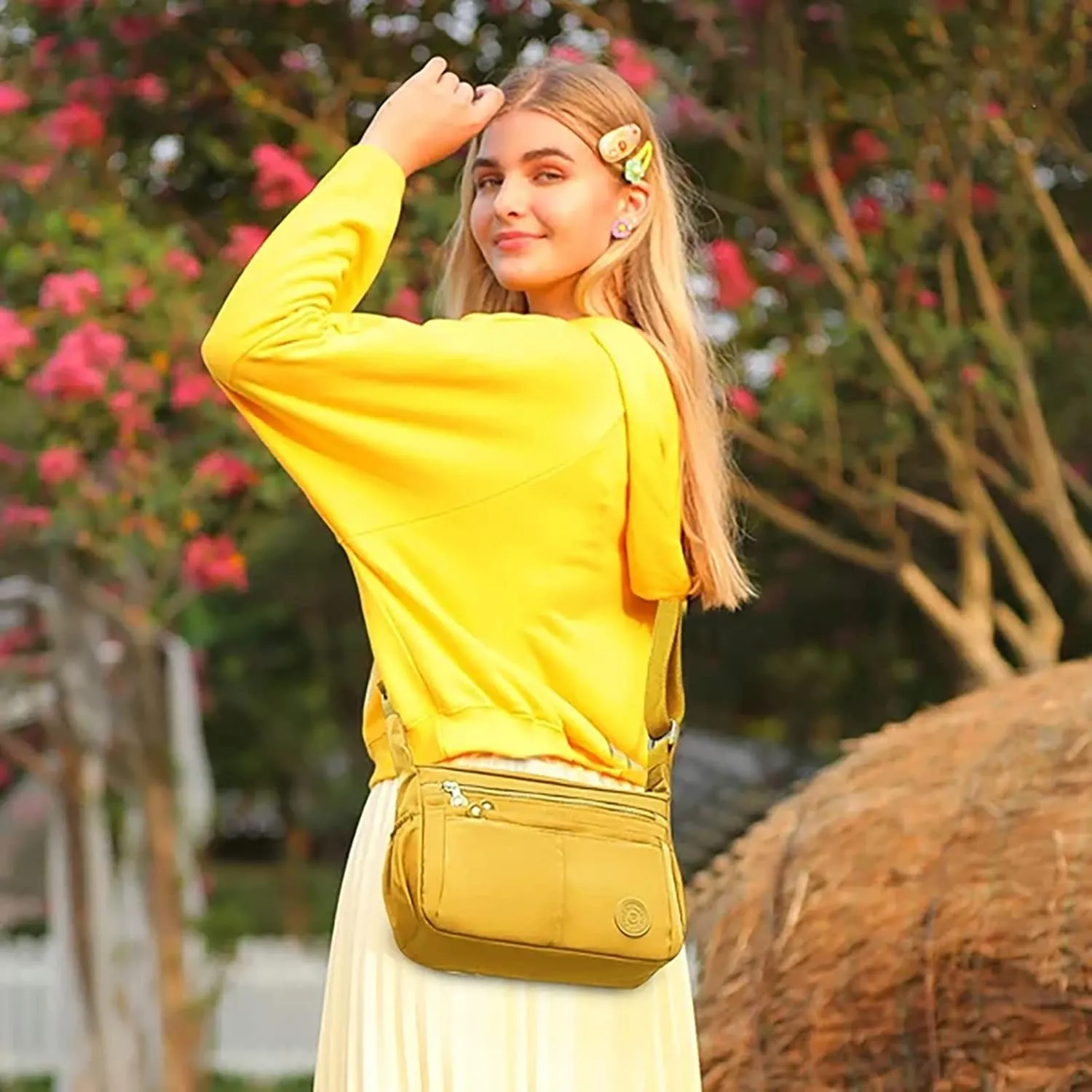 Tote Bag For Women Nylon Cloth Bag Shoulder Bag Lightweight Large Capacity Bag Pockets Casual Messenger Bag For Outdoor Y