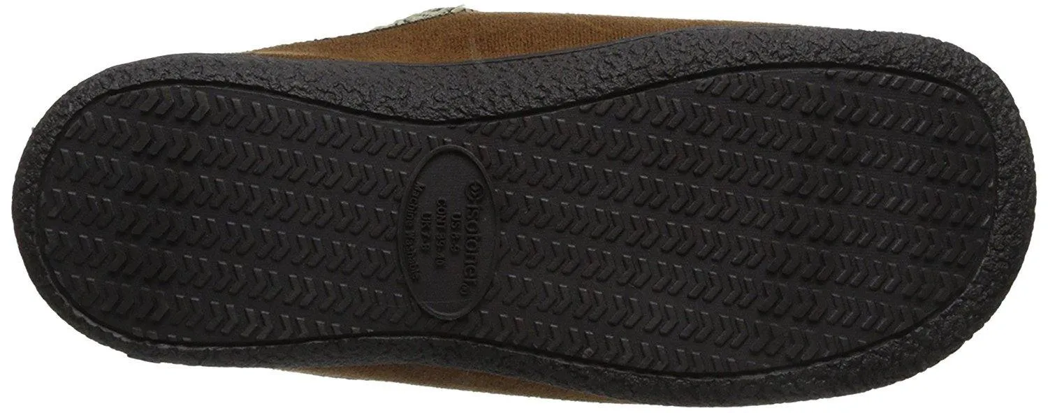 Totes ISOTONER Men's Microsuede Slip-On Slipper (Large - 9.5-10.5, Cognac)
