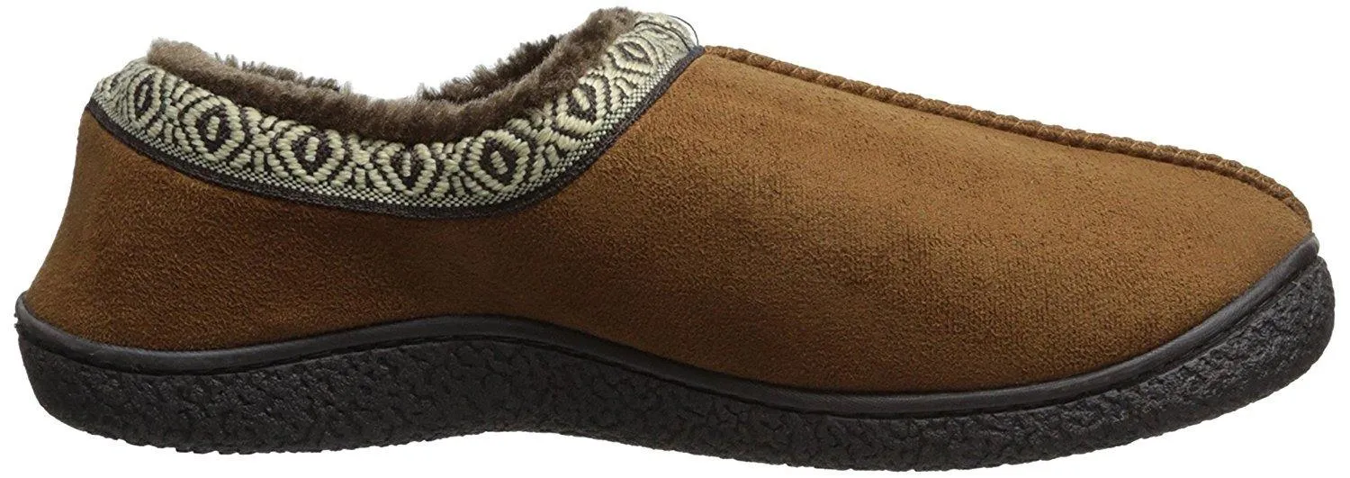 Totes ISOTONER Men's Microsuede Slip-On Slipper (Large - 9.5-10.5, Cognac)