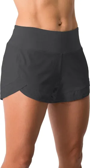 Tough Mode Womens 3" Lightweight Running WOD Volleyball Shorts Workout Mesh Liner Zip Pocket