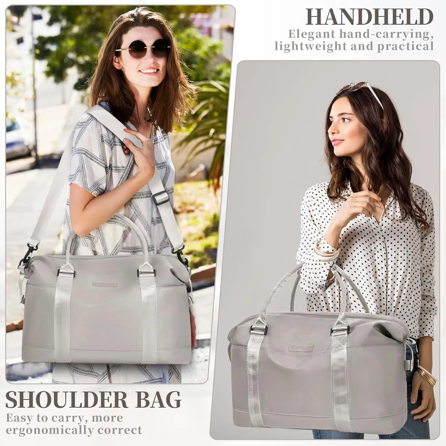 Travel Duffle, Waterproof Gym Weekender Overnight Tote Carry On with Luggage Sleeve, Dry Wet Pocket, Labor Delivery Hospital Bag