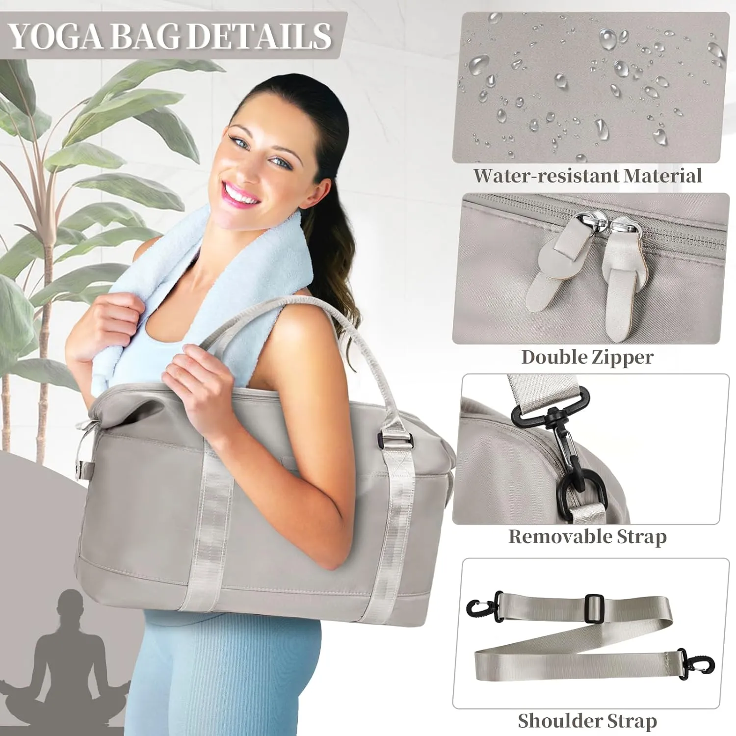 Travel Duffle, Waterproof Gym Weekender Overnight Tote Carry On with Luggage Sleeve, Dry Wet Pocket, Labor Delivery Hospital Bag