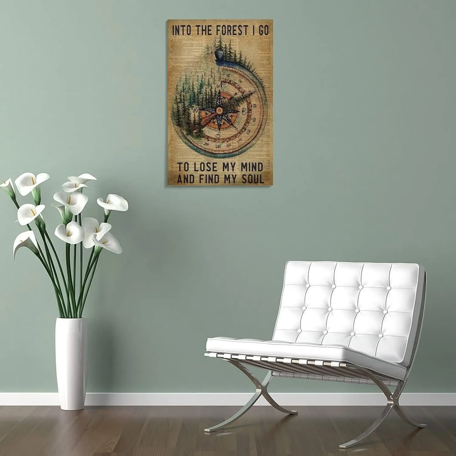 Traveler Poster, I Went Into The Forest, Lost My Mind, Found My Soul, Girl Trekking The Forest, Trekking Enthusiast Living Canvas Posters And Wall Art Pictures Printed Modern Home Bedroom Decoration16