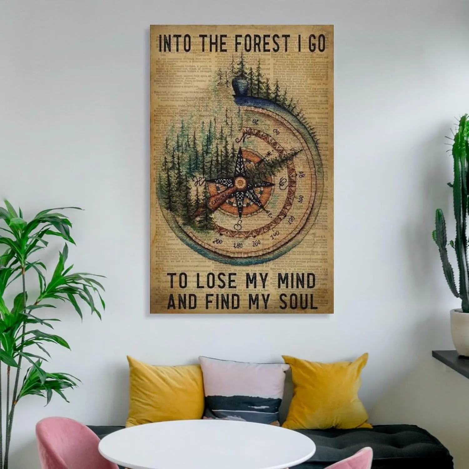 Traveler Poster, I Went Into The Forest, Lost My Mind, Found My Soul, Girl Trekking The Forest, Trekking Enthusiast Living Canvas Posters And Wall Art Pictures Printed Modern Home Bedroom Decoration16
