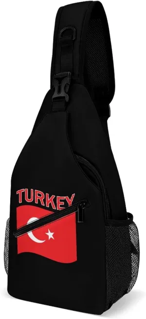 Turkey Flag Turkish Crossbody Bag Over Shoulder Sling Backpack Casual Cross Chest Side Pouch 38x20cm