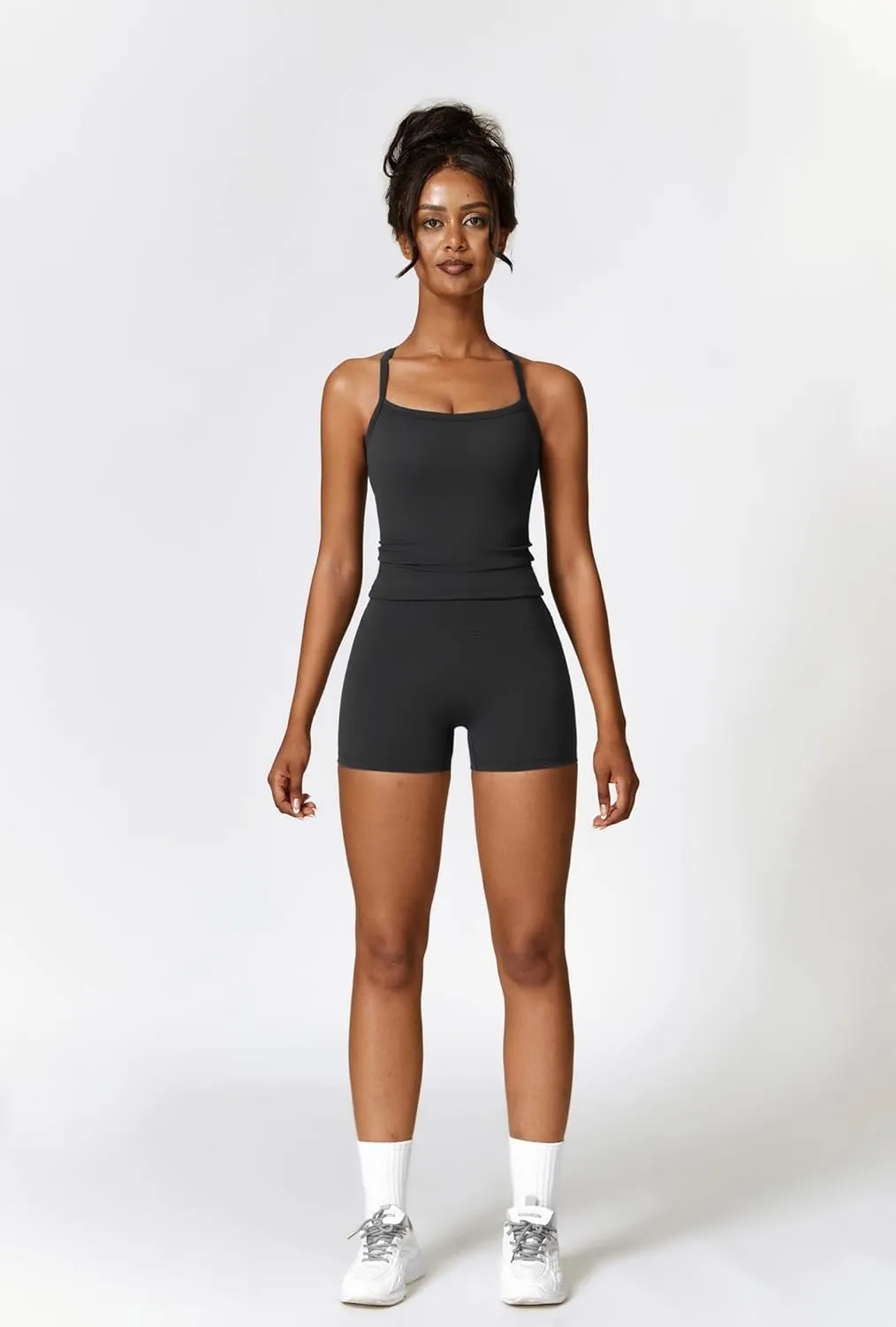 Two Piece Workout Sets For Women Tank Top Matching High Waist Booty Lifting Shorts Gym Yoga Active Wear Outfits