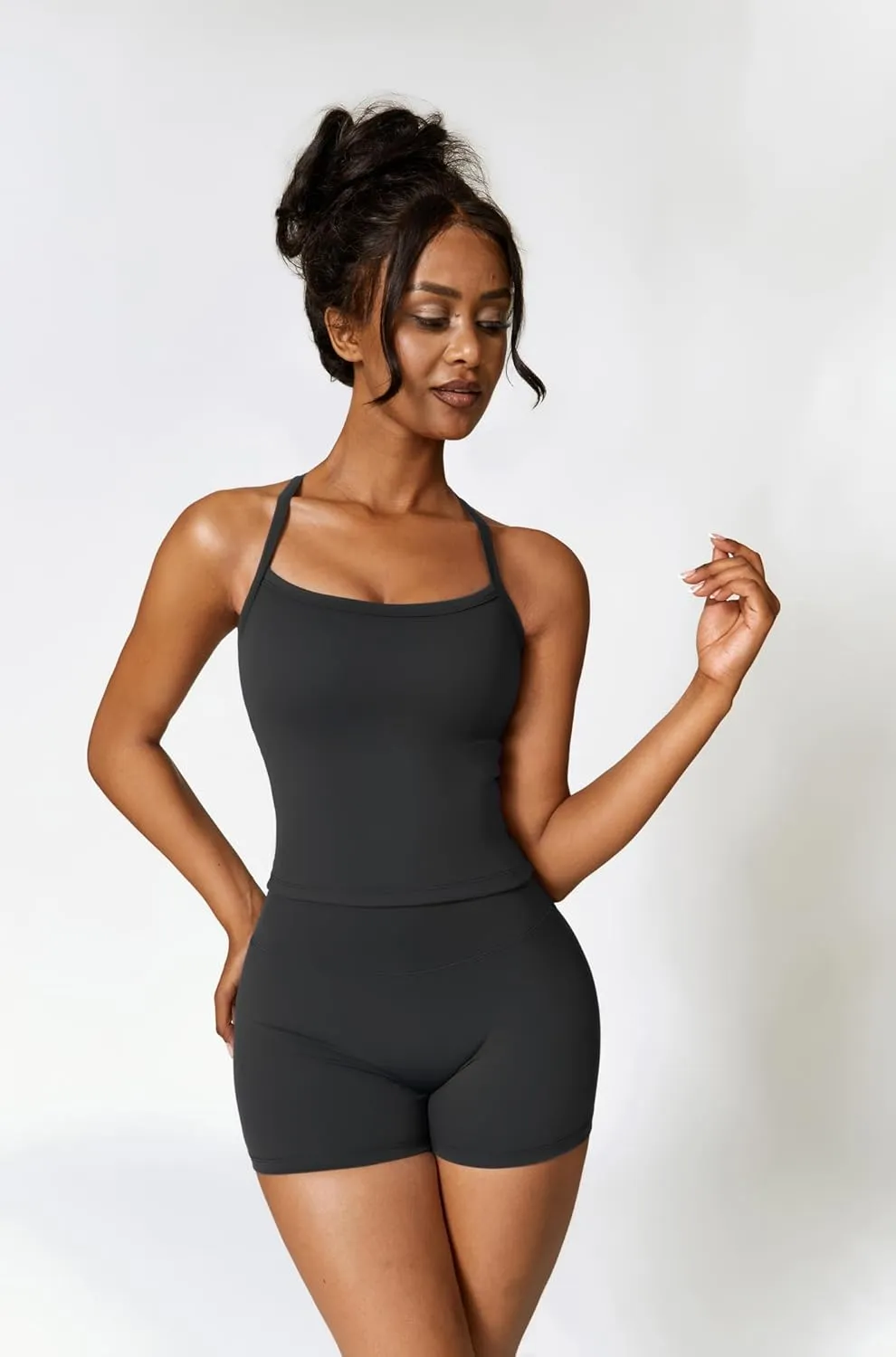 Two Piece Workout Sets For Women Tank Top Matching High Waist Booty Lifting Shorts Gym Yoga Active Wear Outfits