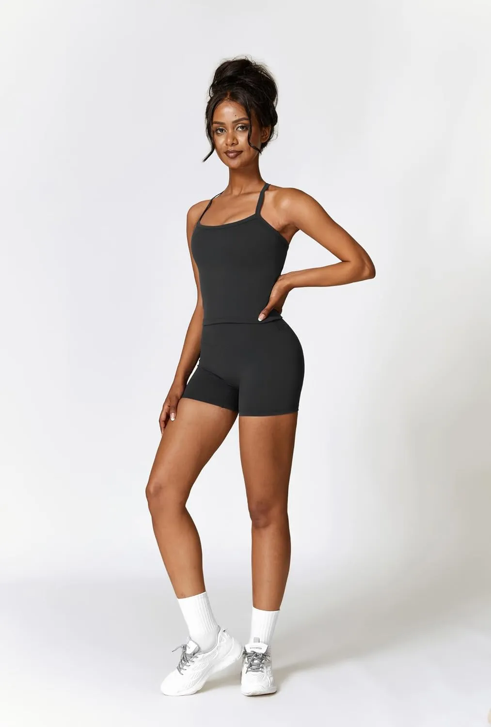 Two Piece Workout Sets For Women Tank Top Matching High Waist Booty Lifting Shorts Gym Yoga Active Wear Outfits