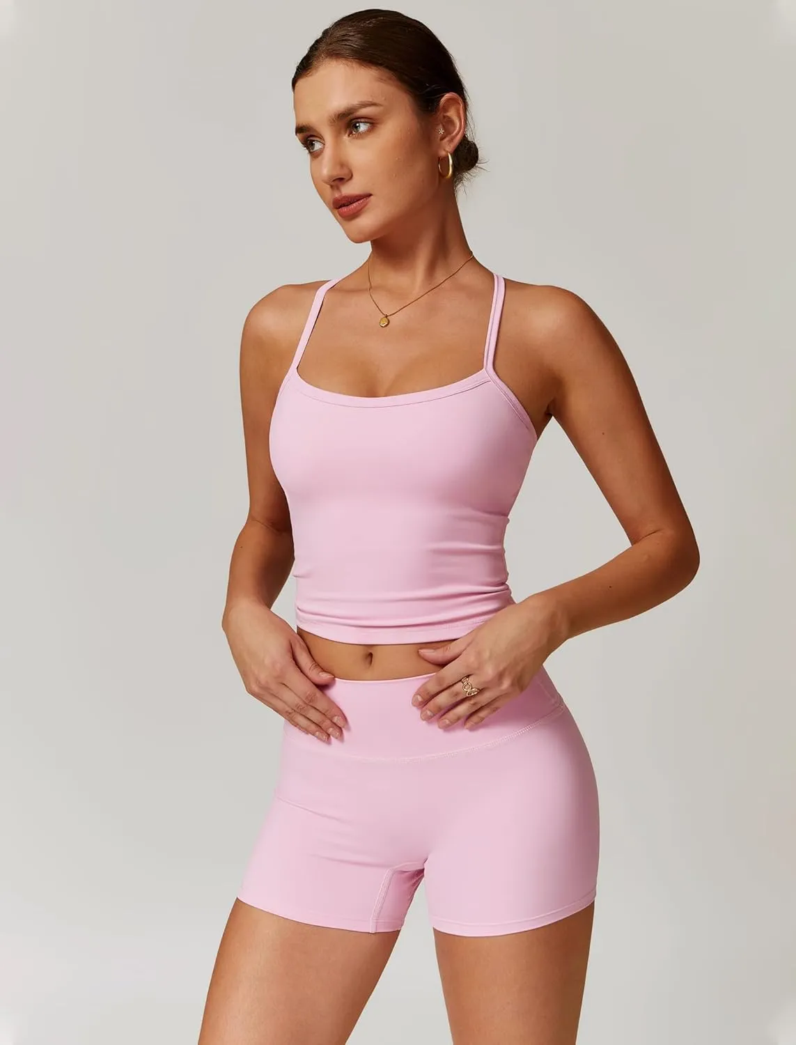 Two Piece Workout Sets For Women Tank Top Matching High Waist Booty Lifting Shorts Gym Yoga Active Wear Outfits