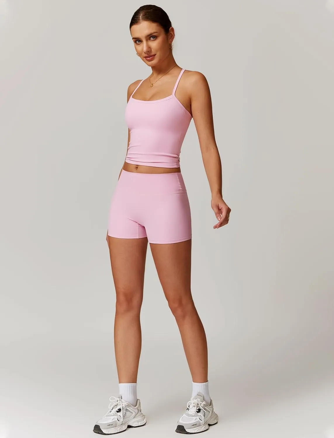 Two Piece Workout Sets For Women Tank Top Matching High Waist Booty Lifting Shorts Gym Yoga Active Wear Outfits
