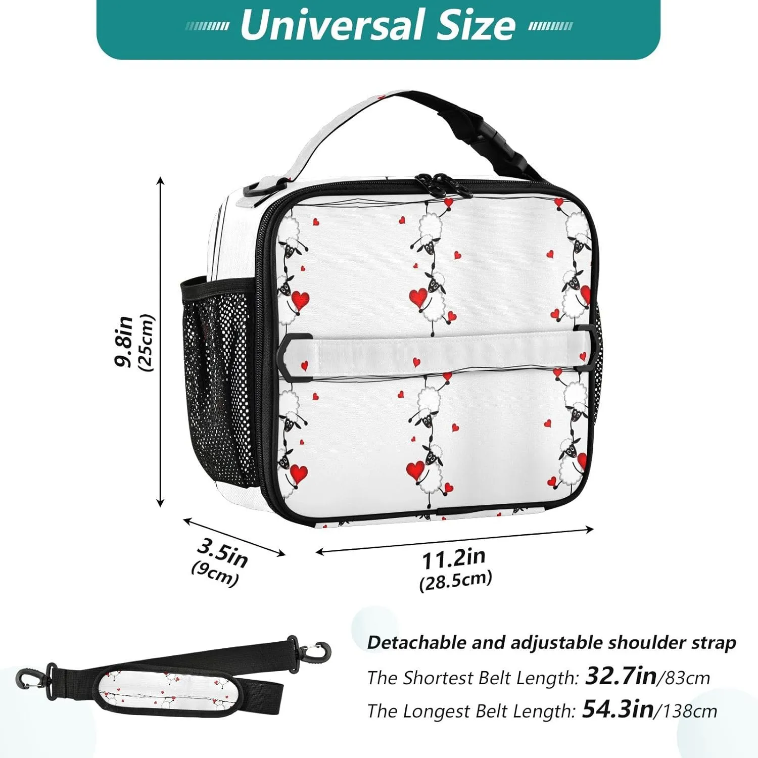 Two Way Handles Dining Bag Insulated Tote with Detachable Adjustable for Travel
