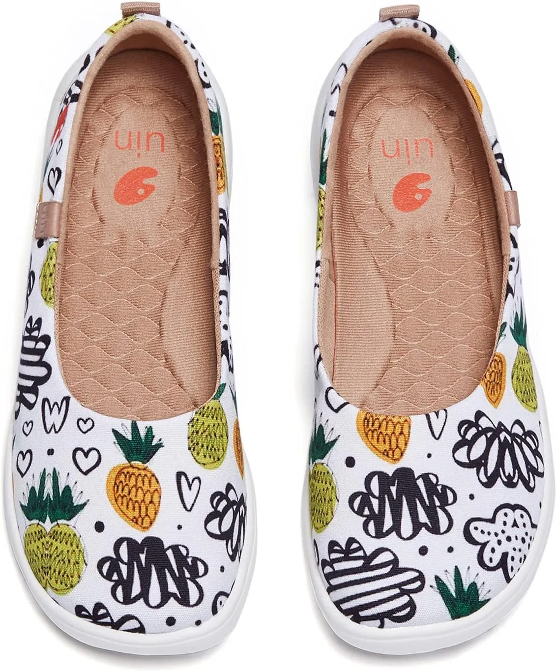 UIN Ballet Flats Shoes for Women Art Printed Wide Toe Casual Breathable Lightweight Slip On Women Loafers