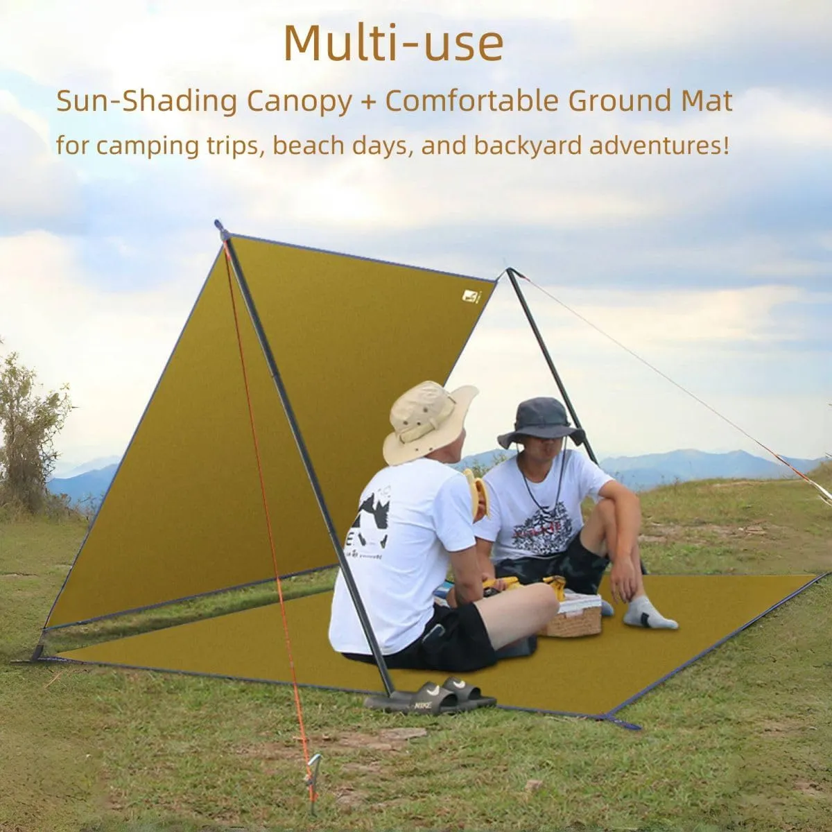 Ultralight Tent Footprint/Waterproof Camping Tarp, Essential Tent Accessories Beach Picnic Blanket Mat Ground Sheet for Camping, Backpacking, Hiking & Beach with Carry Bag (70.9 * 82.7in)