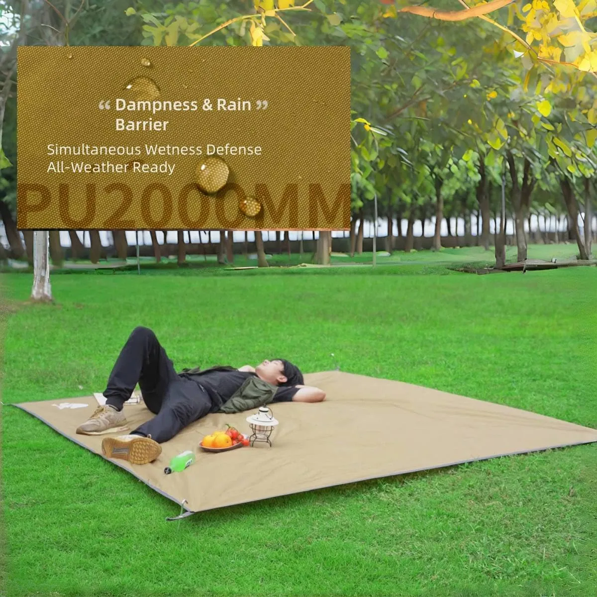Ultralight Tent Footprint/Waterproof Camping Tarp, Essential Tent Accessories Beach Picnic Blanket Mat Ground Sheet for Camping, Backpacking, Hiking & Beach with Carry Bag (70.9 * 82.7in)