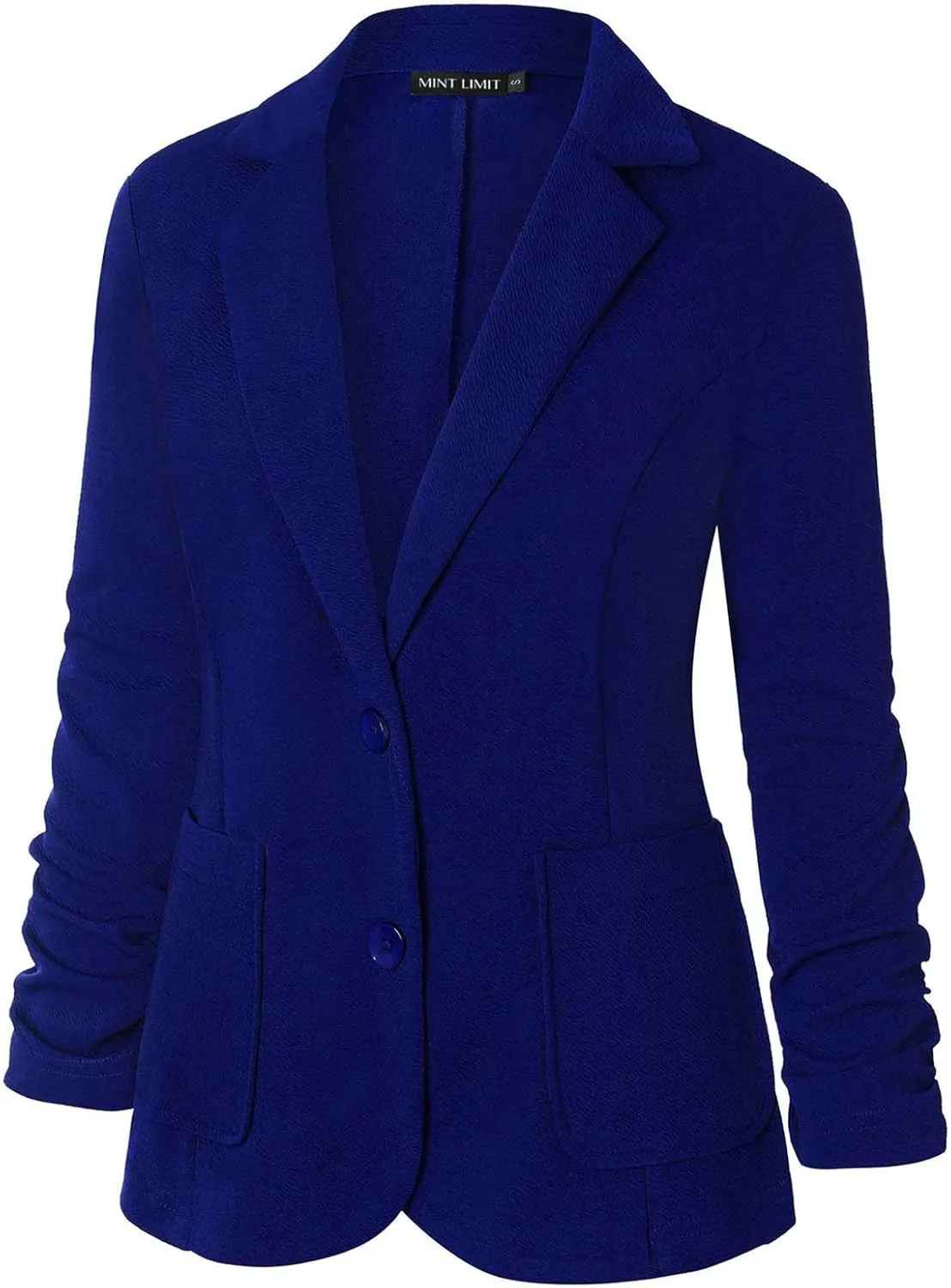 Unifizz Womens Casual Work Office Blazer Pockets Buttons Suit Jacket 3/4 Sleeve
