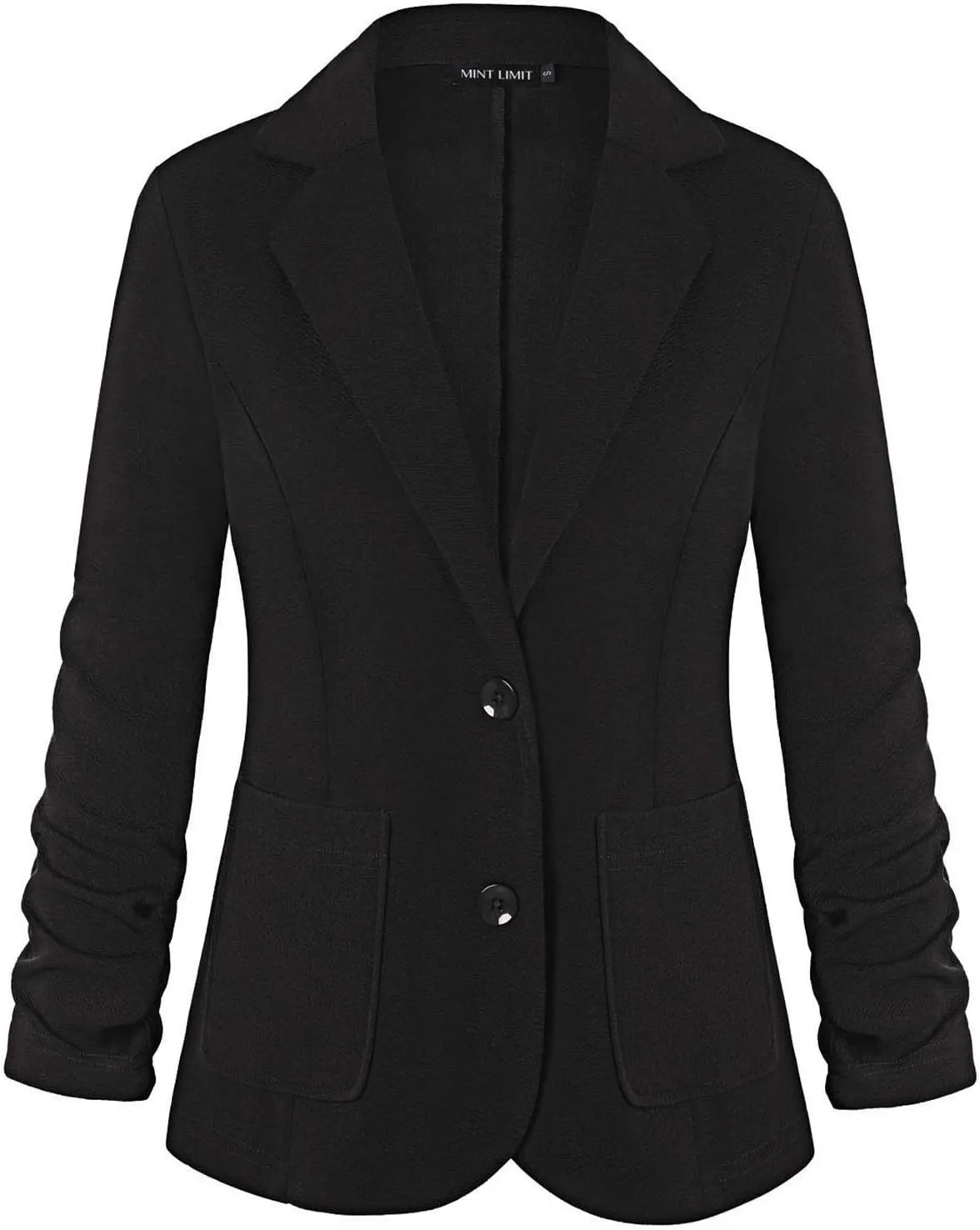 Unifizz Womens Casual Work Office Blazer Pockets Buttons Suit Jacket 3/4 Sleeve