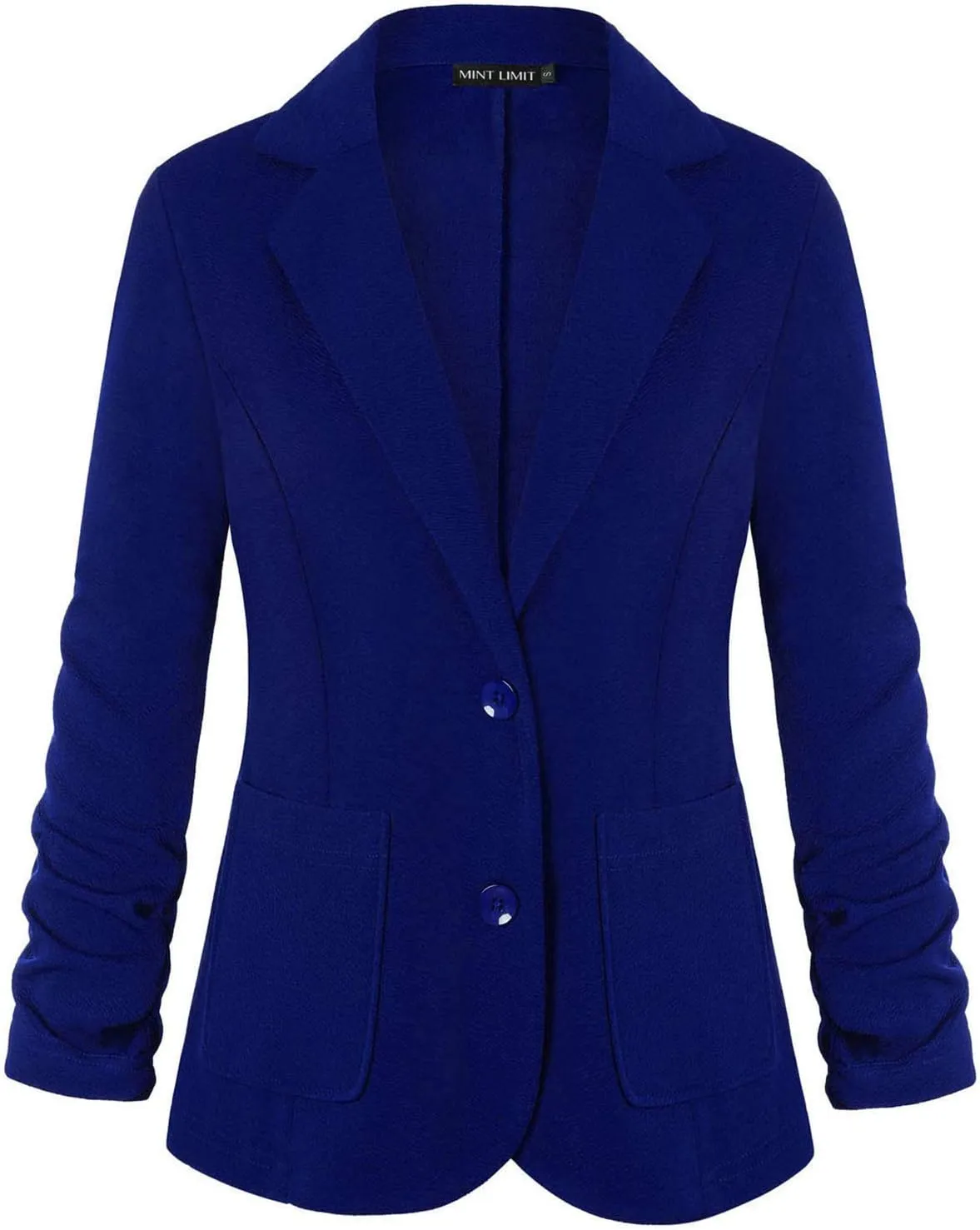 Unifizz Womens Casual Work Office Blazer Pockets Buttons Suit Jacket 3/4 Sleeve