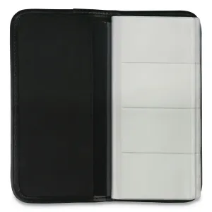 Universal® Business Card Holder, Holds 160 3.5 X 2 Cards, 4.75 X 10.13, Vinyl, Black