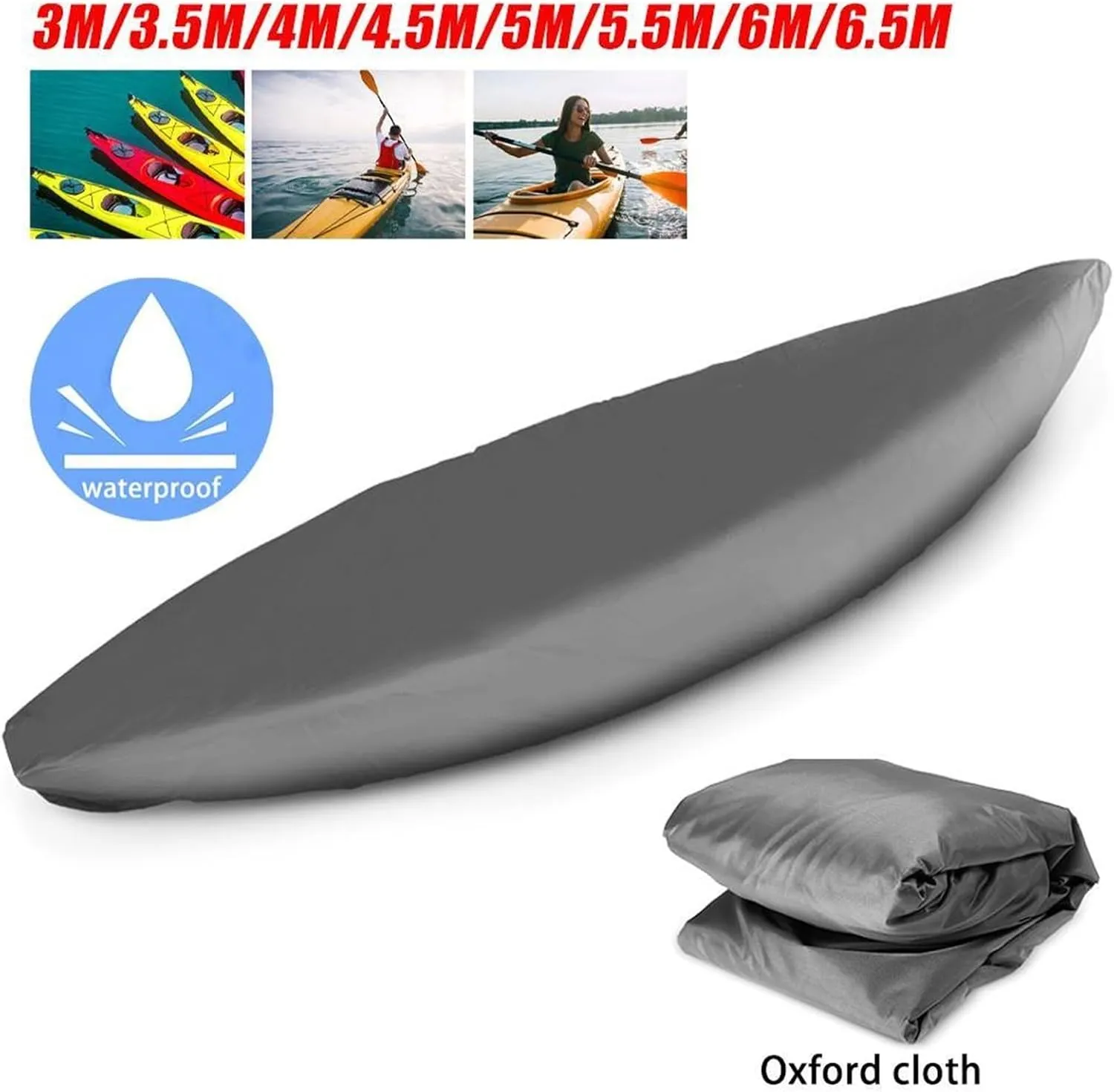 Universal Kayaks Cover Canoe Boat Waterproof UV Resistant Dust-Proof Storage Cover Kayaks Boat Canoe Cover(3.5m)