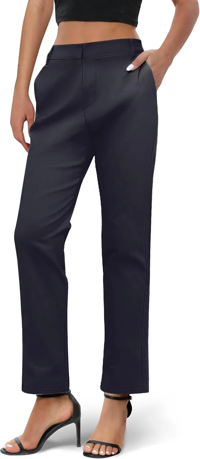 Urban CoCo Women's Elastic Waisted Work Pants Business Casual Office Pants Trousers with Pockets