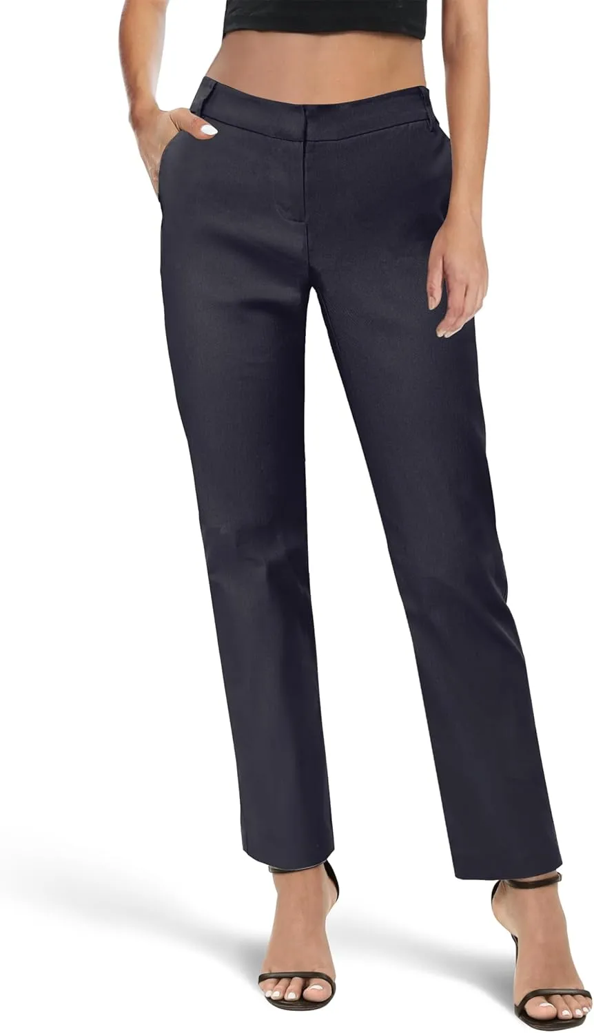Urban CoCo Women's Elastic Waisted Work Pants Business Casual Office Pants Trousers with Pockets