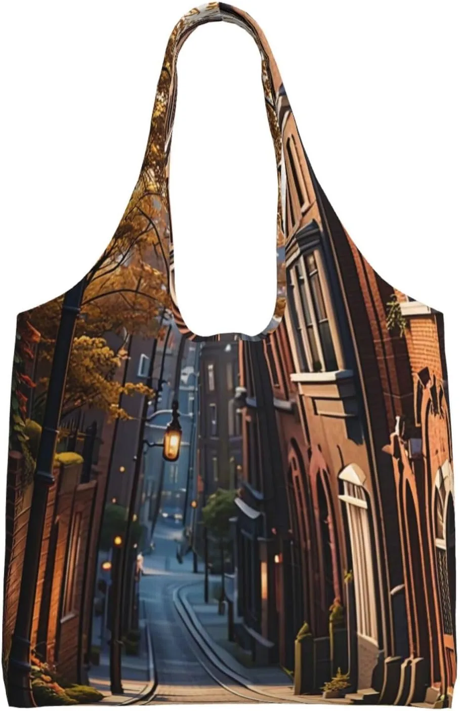 Urban Whispers Print Canvas Tote Bag for Women, Large Capacity Casual Shoulder Handbags for Work Travel Shopping