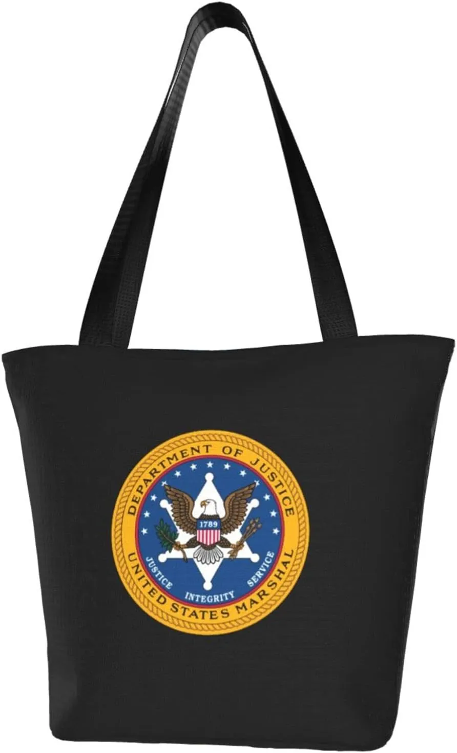 US Marshals Service Women'S Casual One Shoulder Carry Shopping Bag Large Capacity Working Storage Handbag