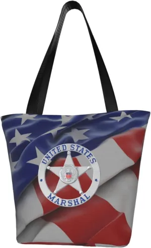US Marshals Service Women'S Casual One Shoulder Carry Shopping Bag Large Capacity Working Storage Handbag