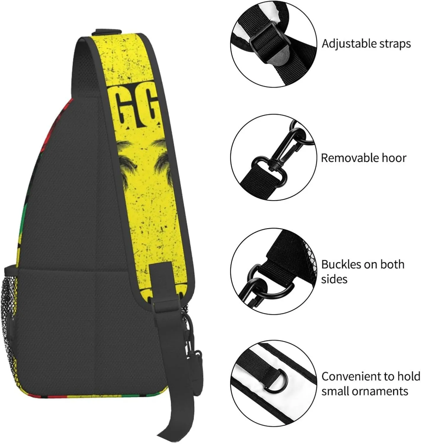 Us Virgin Islands Flag Sling Bag Adjustable Chest Bags Casual Crossbody Bag Travel Shoulder Backpack