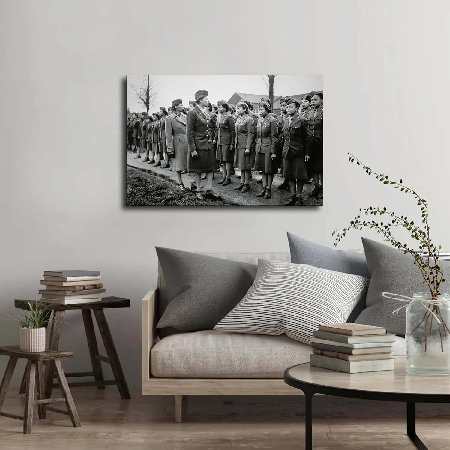 USA First Contingent of Black Women of The Women’s Army Corps Canvas Poster Modern Aesthetic Picture Wall Art Home Office Decoration Painting Holiday Gift (Unframed,08×12inch)