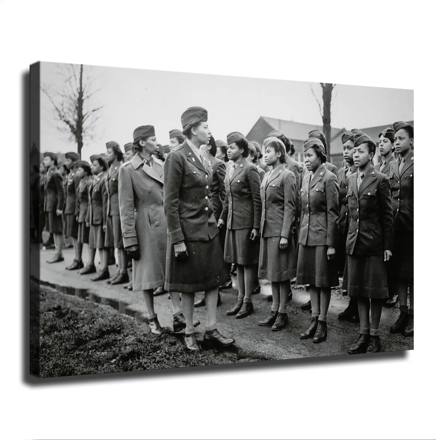 USA First Contingent of Black Women of The Women’s Army Corps Canvas Poster Modern Aesthetic Picture Wall Art Home Office Decoration Painting Holiday Gift (Unframed,08×12inch)