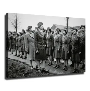 USA First Contingent of Black Women of The Women’s Army Corps Canvas Poster Modern Aesthetic Picture Wall Art Home Office Decoration Painting Holiday Gift (Unframed,08×12inch)