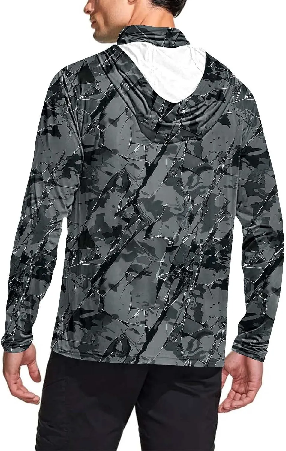 UV Protection Shirts for Men with Mask UPF 50  Rash Guard Long Sleeve Hooded Outdoor Hiking Fishing Quick Dry Hoodies