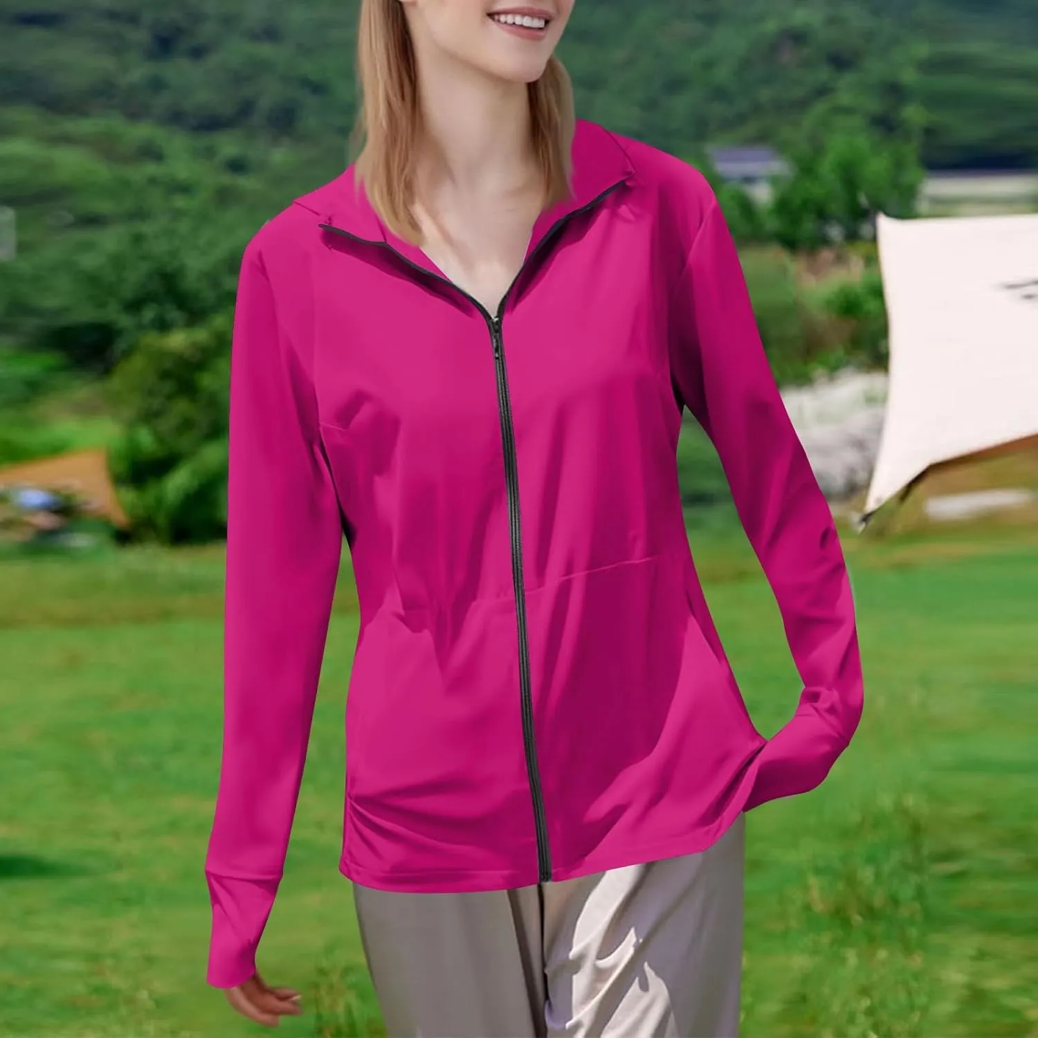 UV Protection Shirts for Women UPF 50  Lightweight Long Sleeve Rash Guard Outfit Casual Crewneck Runing Swimming Tops