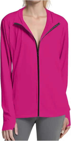 UV Protection Shirts for Women UPF 50  Lightweight Long Sleeve Rash Guard Outfit Casual Crewneck Runing Swimming Tops