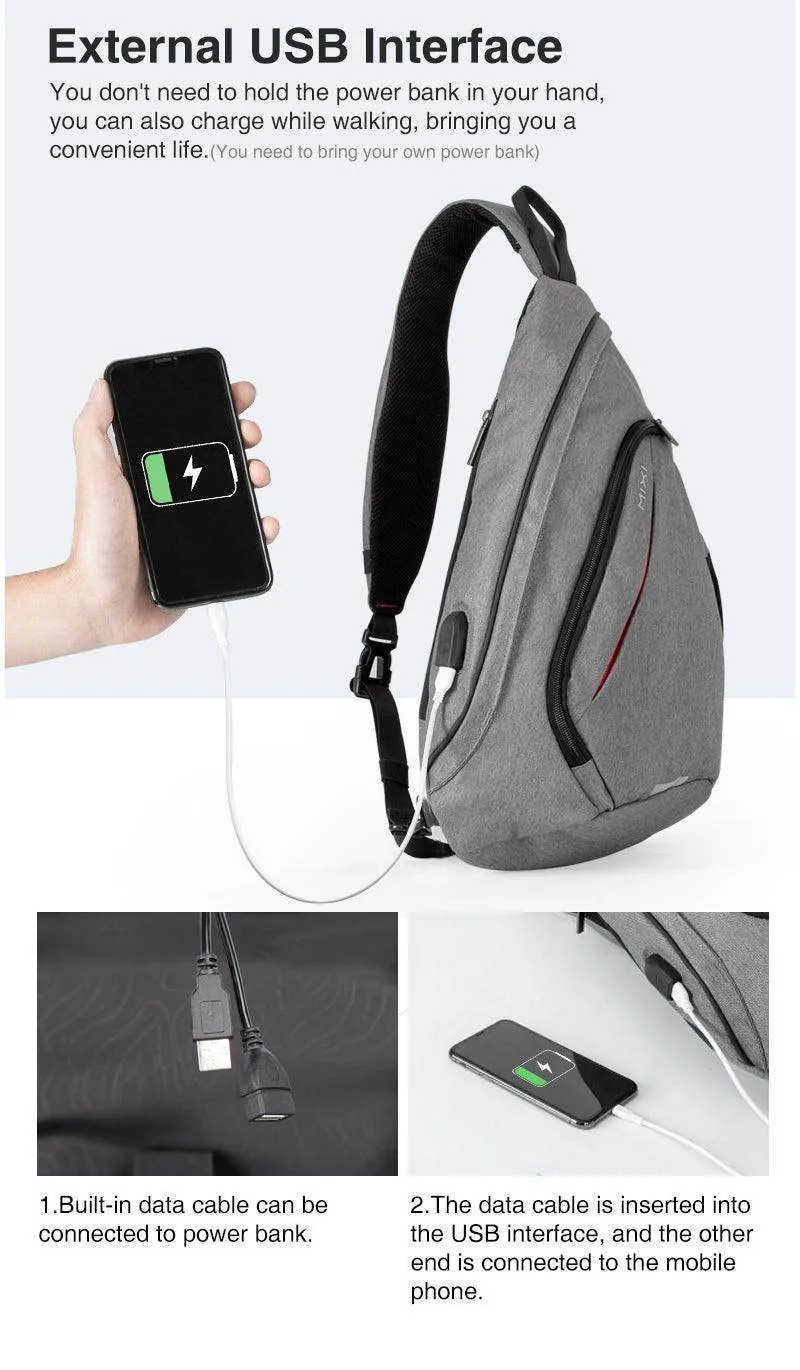VacationGrabs USB Charging Crossbody Backpack