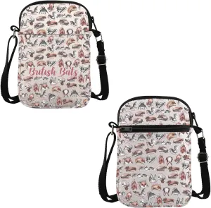 VAMSII Bat Lover Gift British Bats Crossbody Bag Bat Fan Travel Bag Bat Owner Breeder Gift