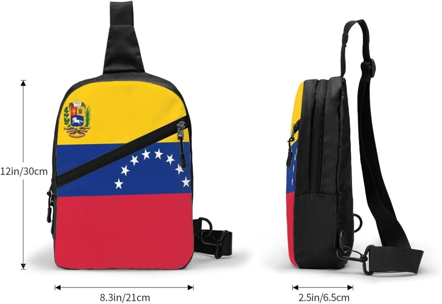 Venezuelan Venezuela Flag Crossbody Bag Portable Sling Bags Foldable Chest Daypack Reusable Sports Shoulder Backpack Diagonally Casual Rucksack Travel Bag