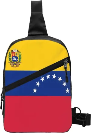Venezuelan Venezuela Flag Crossbody Bag Portable Sling Bags Foldable Chest Daypack Reusable Sports Shoulder Backpack Diagonally Casual Rucksack Travel Bag