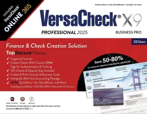 VersaCheck X9 Professional 2025 – 20 Users (Download)   VersaCheck ONLINE Pro 1yr Sub Bundle [PC Download]