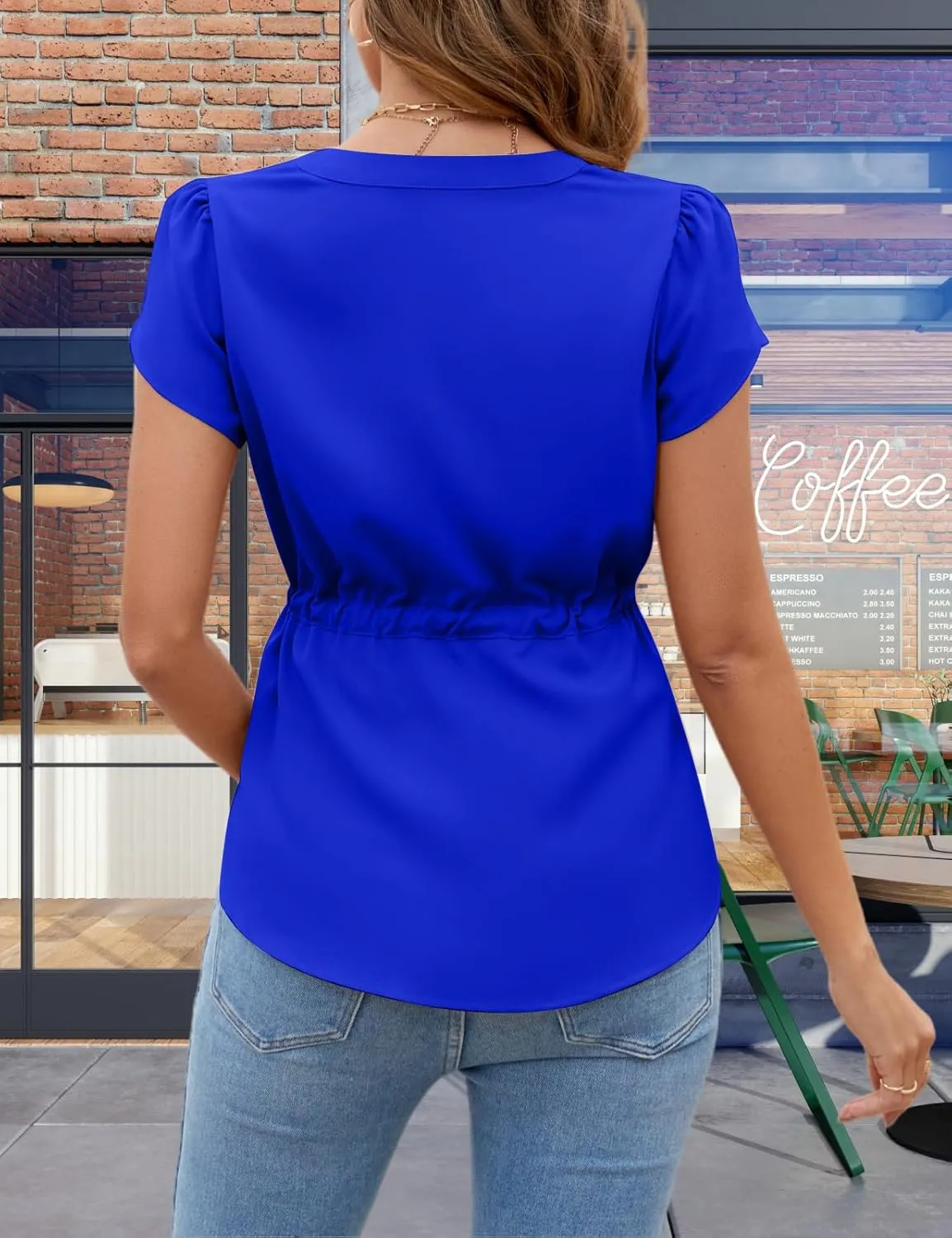 VIMPUNEC Womens Dressy Casual Blouses Summer Trendy Peplum Tops Business Work Button Down Top