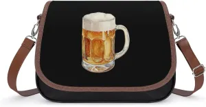 Vintage Beer Mug Fashion Crossbody Bags Purses for Women Funny Printing Shoulder Handbags Bag