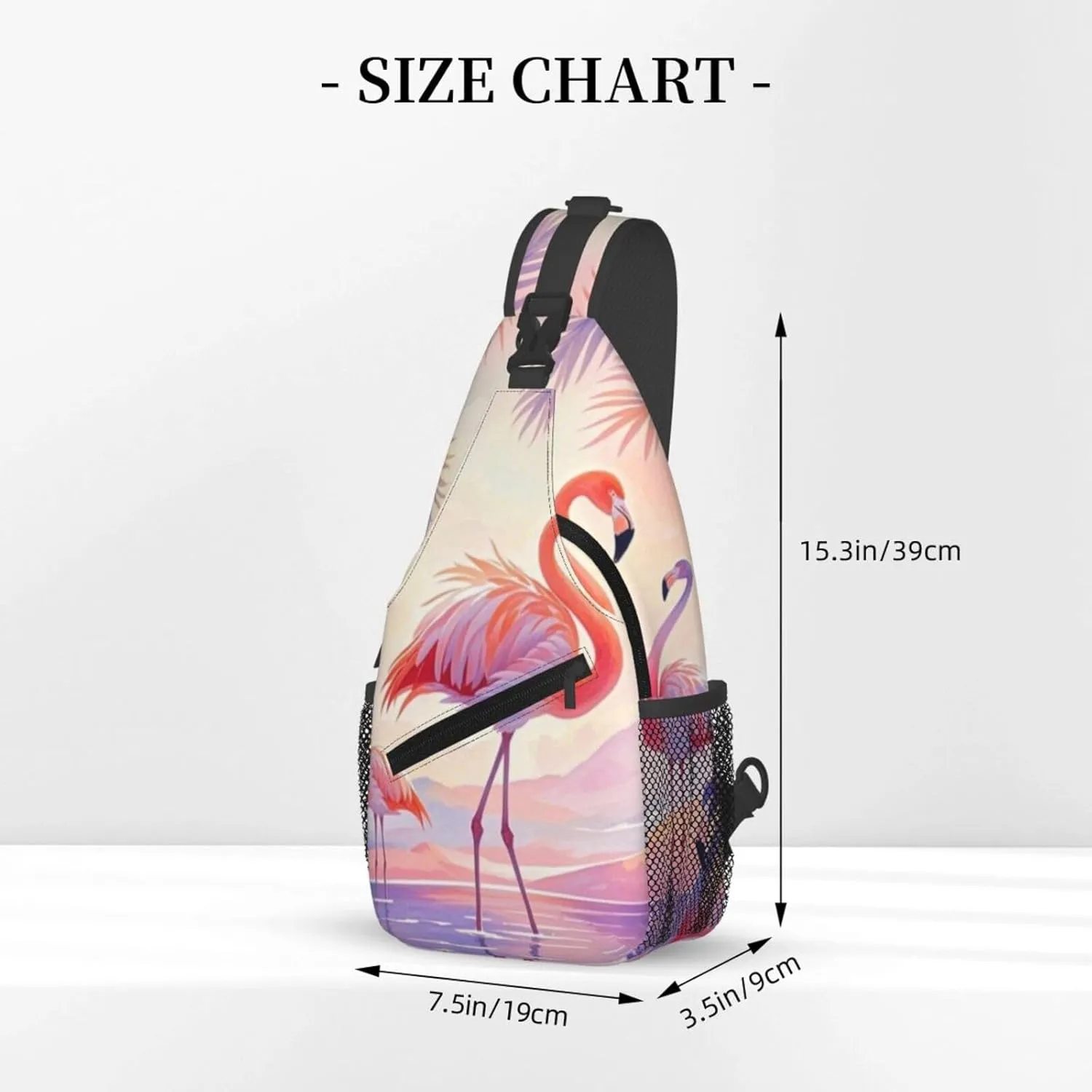 Vintage Hawaiian Flamingo Palm Crossbody Bags Cross Chest Bag Adjustable Sling Backpack for Women Men