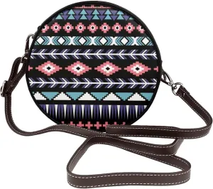 Vintage PU Leather Crossbody Purse Satchel, Small Cute Crossbody Round Bags for Women Sling Shoulder Bag